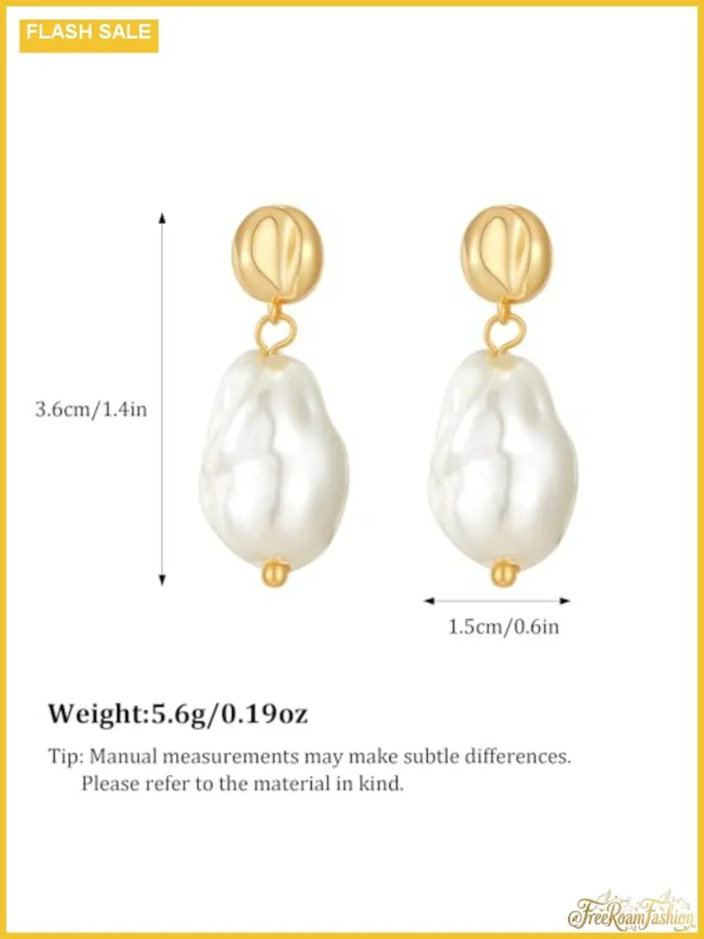 Baroque Pearl Drop Earrings for Women Gold-Tone Vintage Statement Jewelry